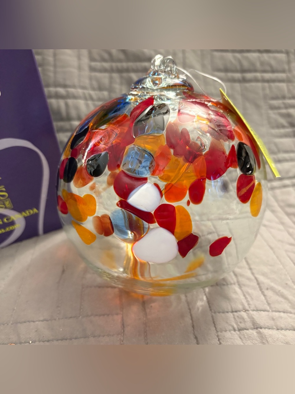 Kitras Art Glass Suncatcher Tree Of Energy Orb Sphere Ornament Witch Ball 6”